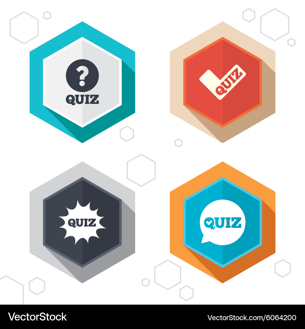 Quiz icons speech bubble with check mark symbol vector image