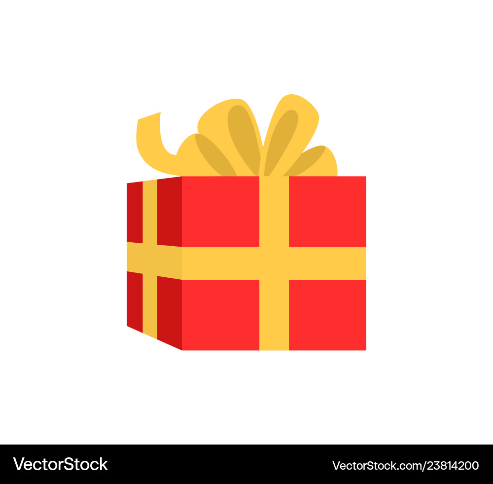 Rote Geschenkbox mit Bandschleife Vektorbild