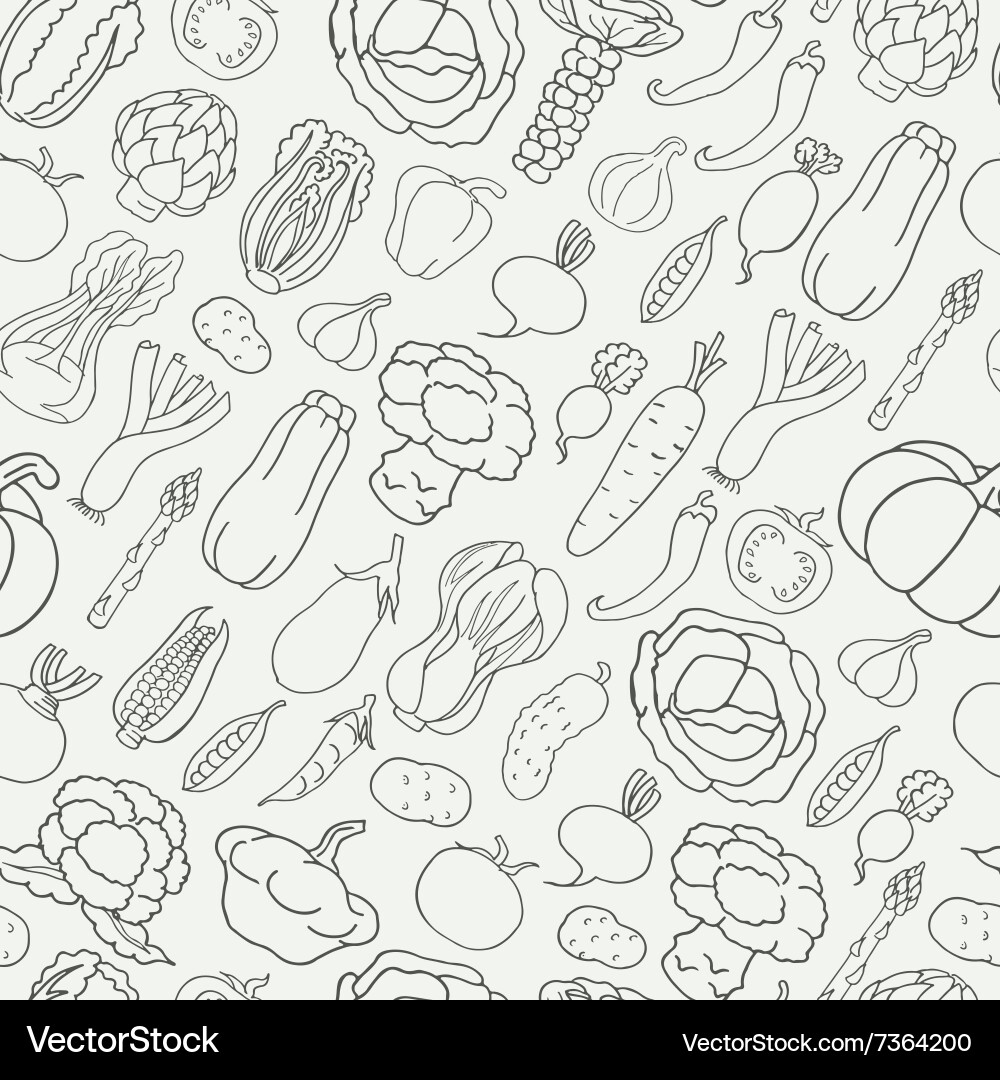 Seamless pattern with vegetables Vector Image