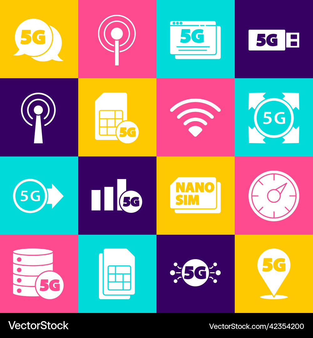Set location 5g network digital speed meter sim Set location 5g network digital speed meter sim vector image