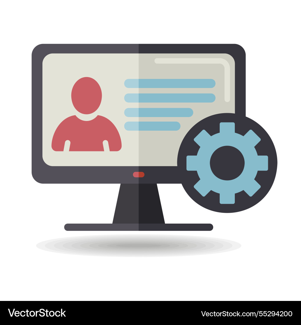 User customize settings on monitor icon vector image