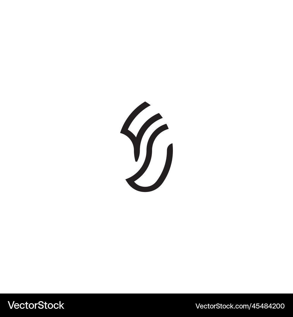 Uv leaf shape line initial concept with high Uv leaf shape line initial concept with high vector image