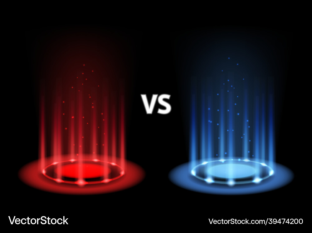 Versus battle portal magic with neon blue Versus battle portal magic with neon blue vector image