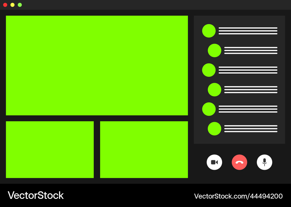 Video conference user interface call window Video conference user interface call window vector image
