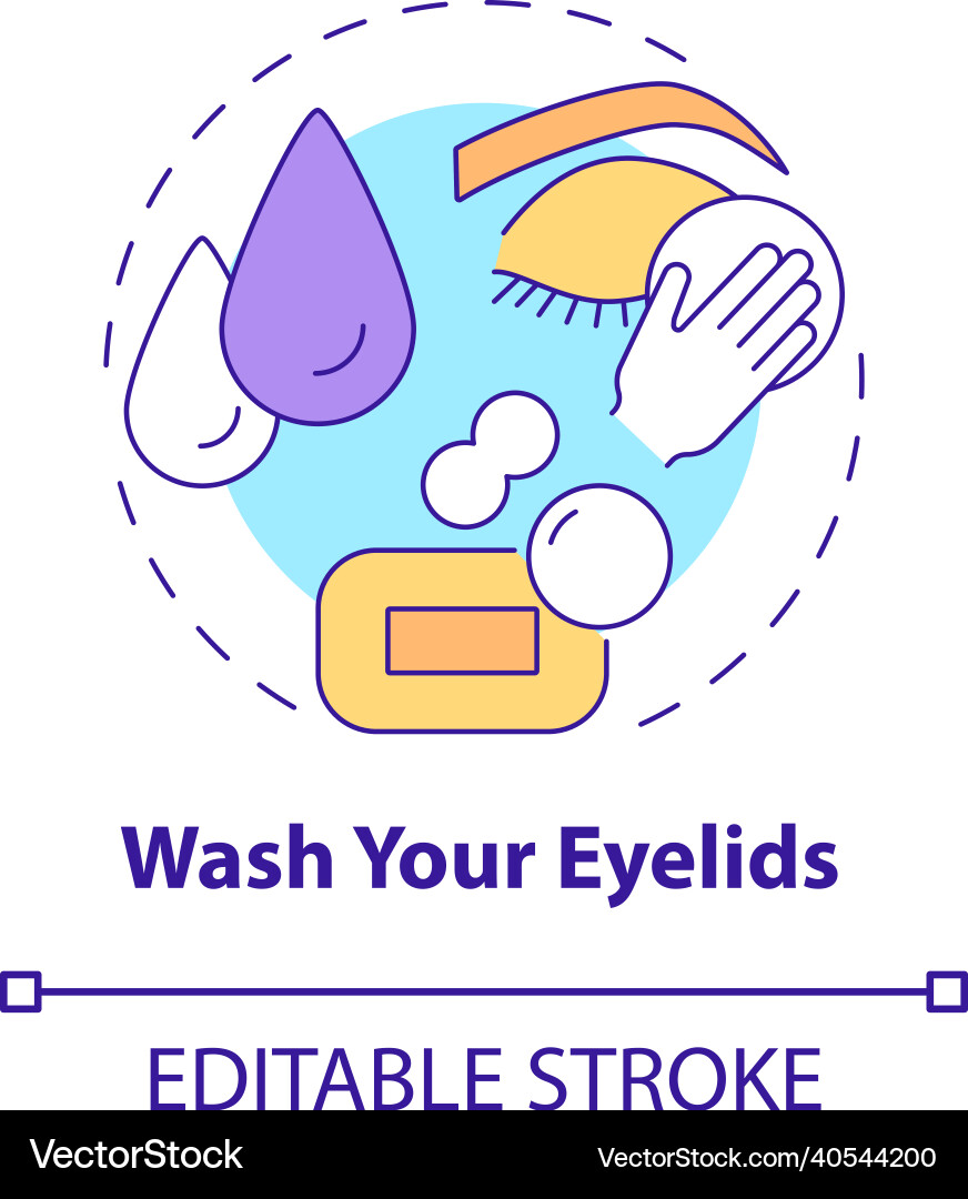 Wash your eyelids concept icon Wash your eyelids concept icon Vektorbild