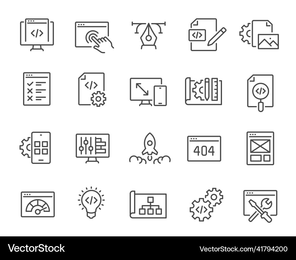 Web Development Icons vector image