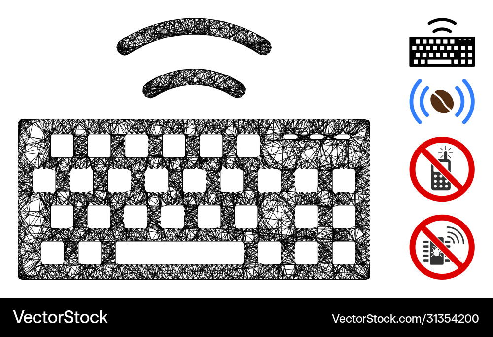 Wireless keyboard web mesh Wireless keyboard web mesh vector image
