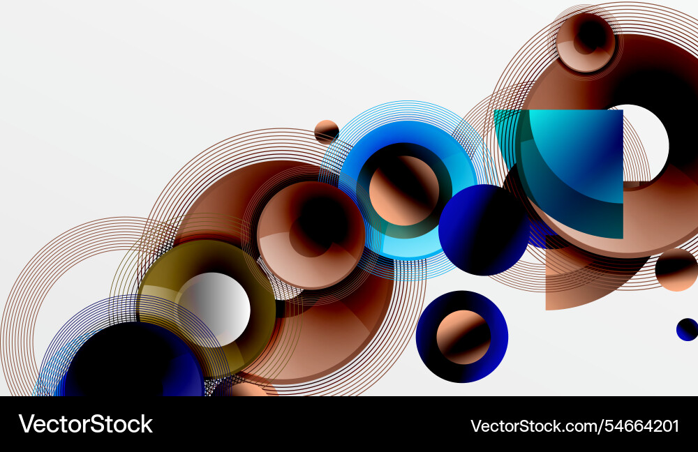 Abstract composition of overlapping circles Vector Image