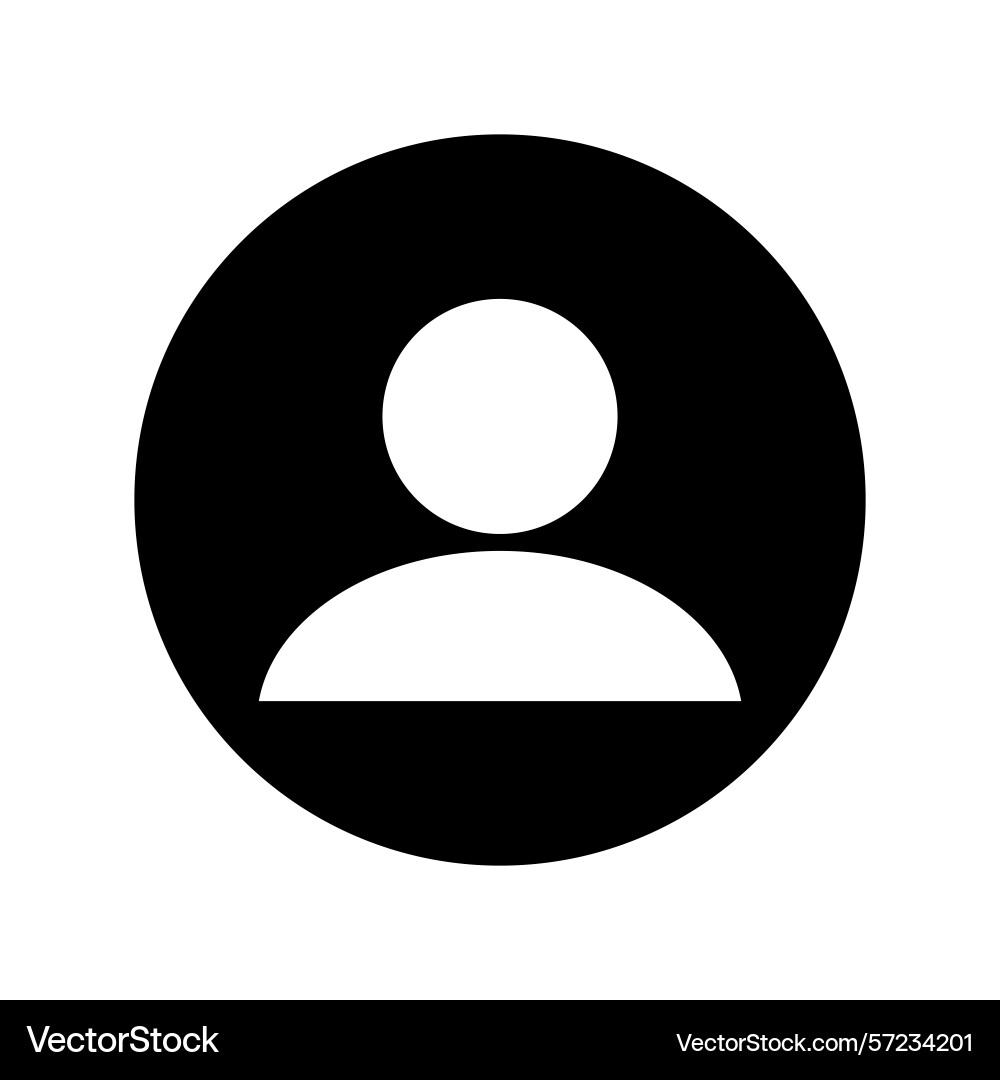 Avatar default user profile simple flat icon Vector Image