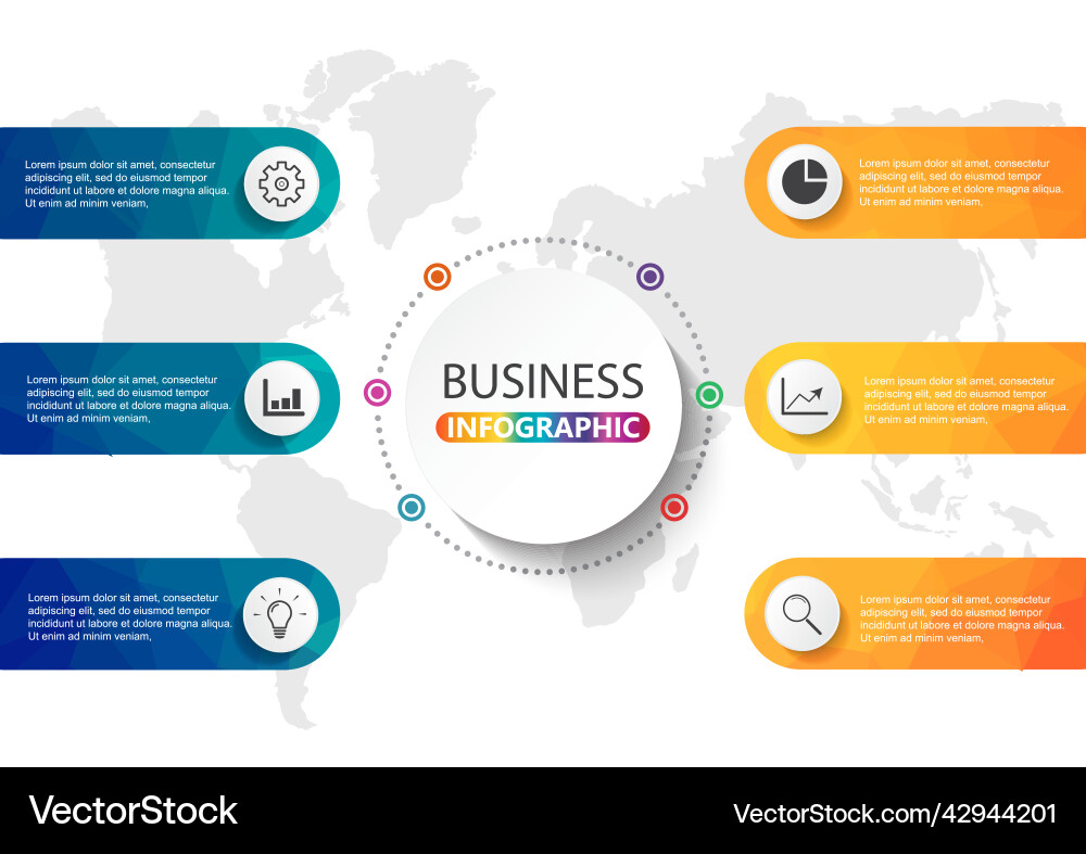 Business data visualization process chart Business data visualization process chart vector image