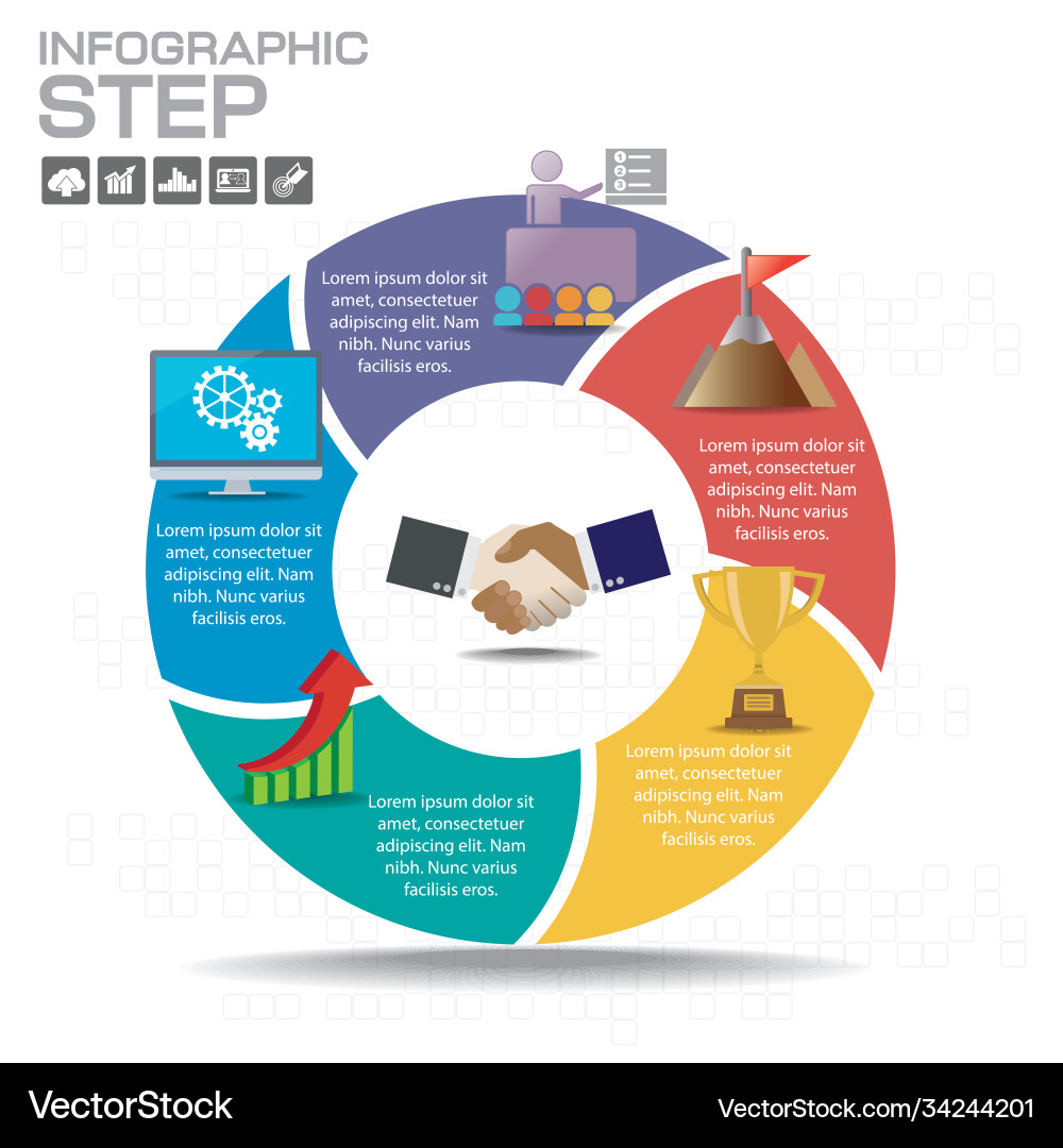 Circle business concepts with icons can use Circle business concepts with icons can use vector image