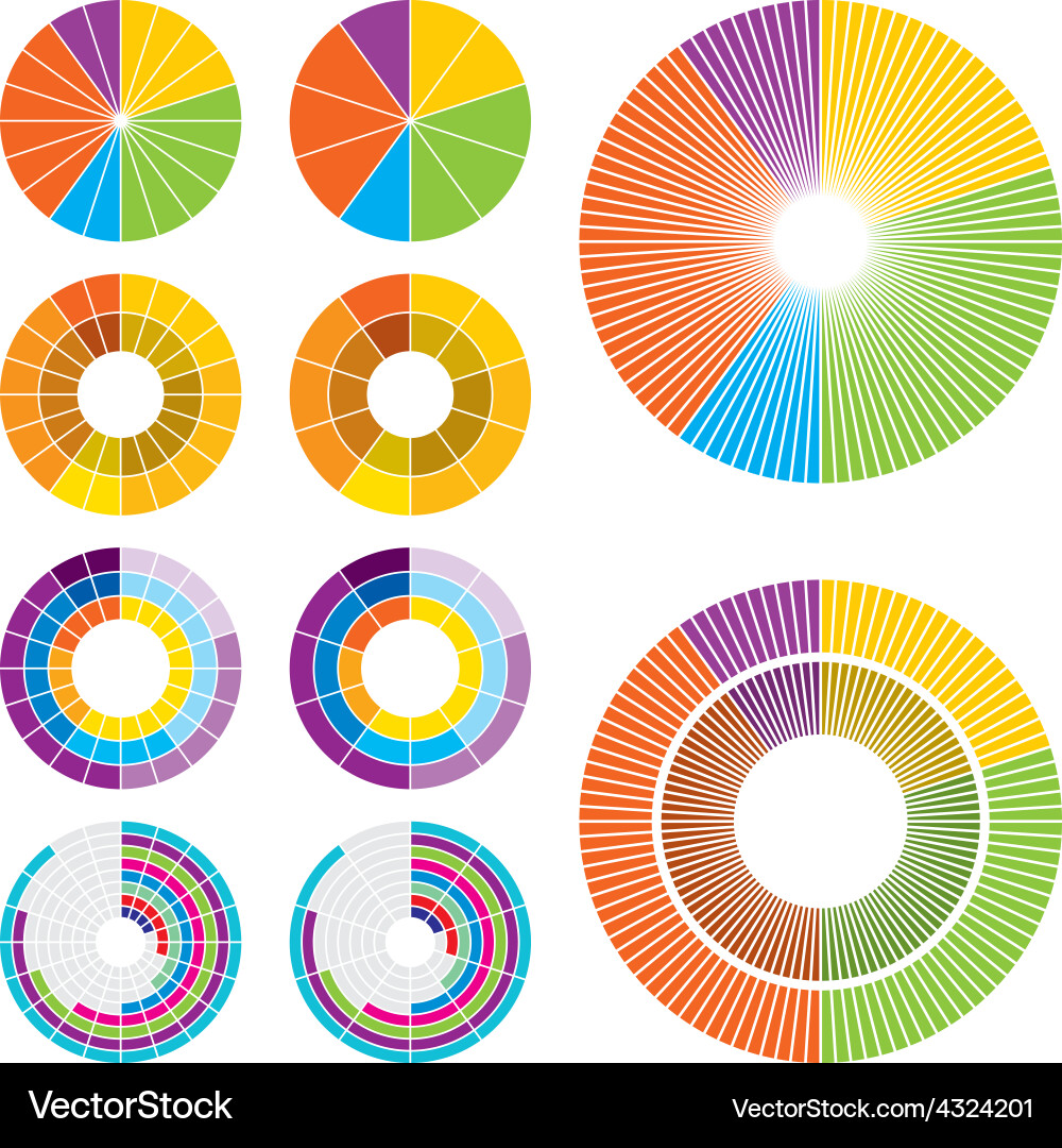 Circle Charts - Data Visualization vector image