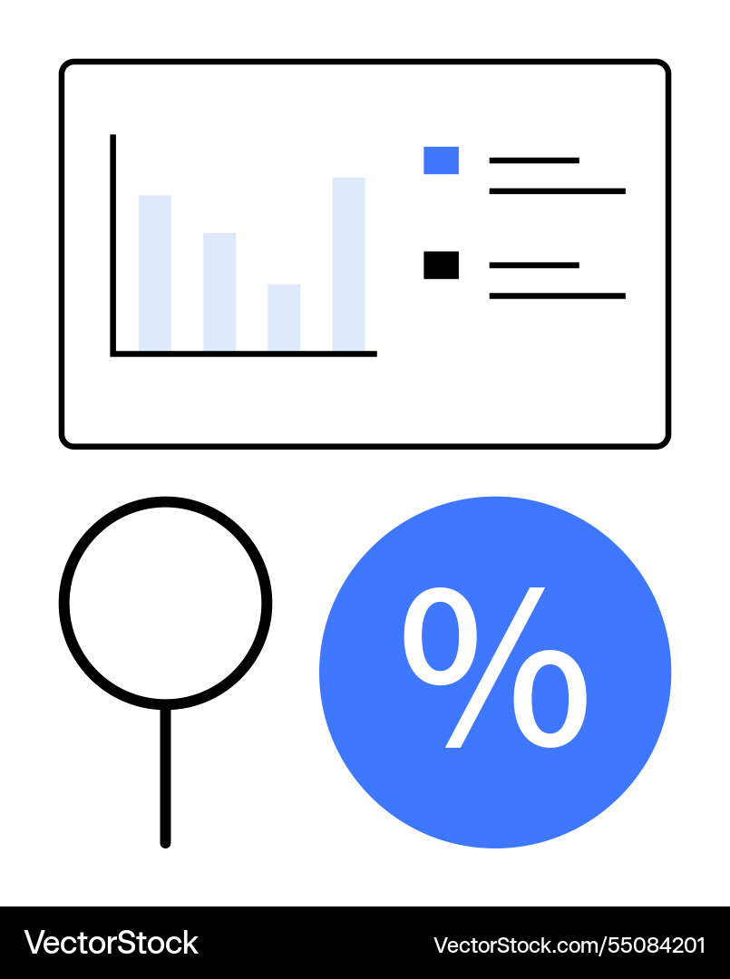 Data analysis visualization with bar chart Data analysis visualization with bar chart vector image