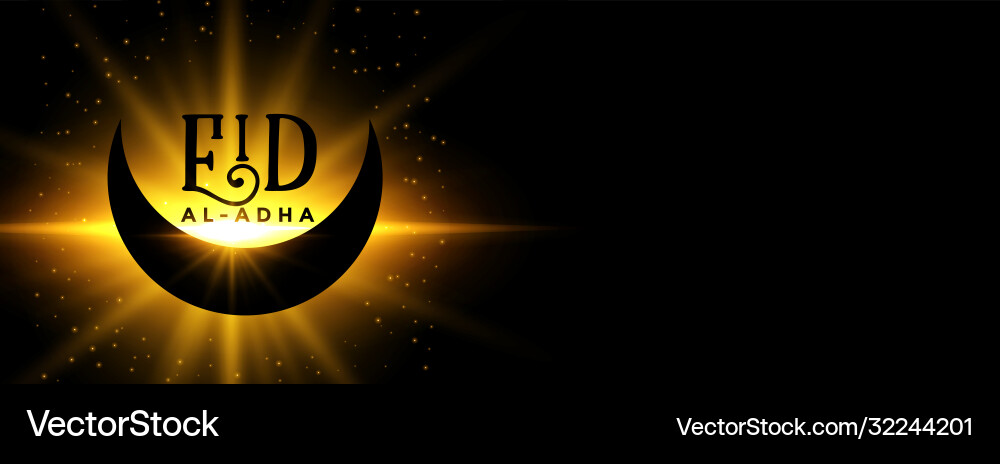 Eid al adha bakrid shiny festival banner Eid al adha bakrid shiny festival banner vector image