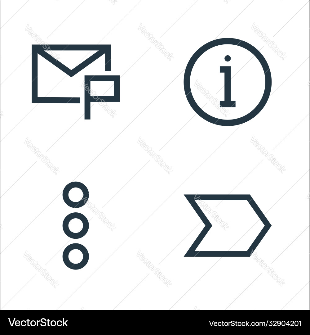 Email line icons linear set quality Email line icons linear set quality vector image