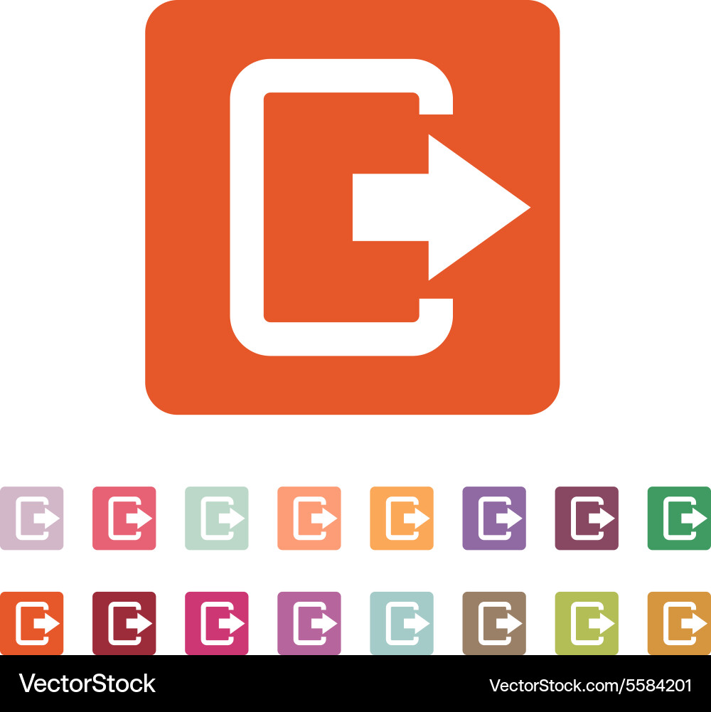 Exit bag icon logout and output outlet out Vector Image
