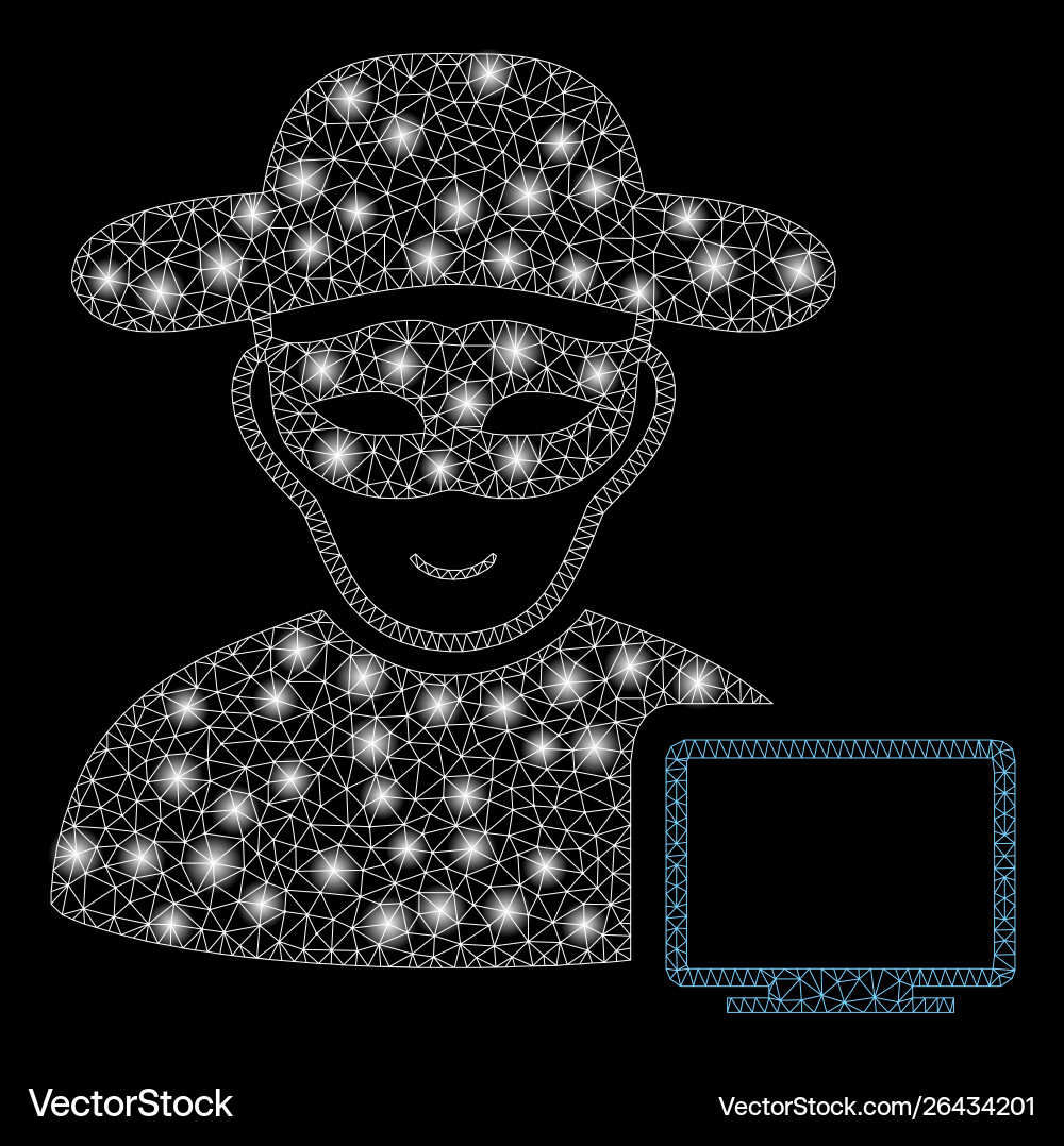 Flare mesh 2d computer hacker with light spots vector image