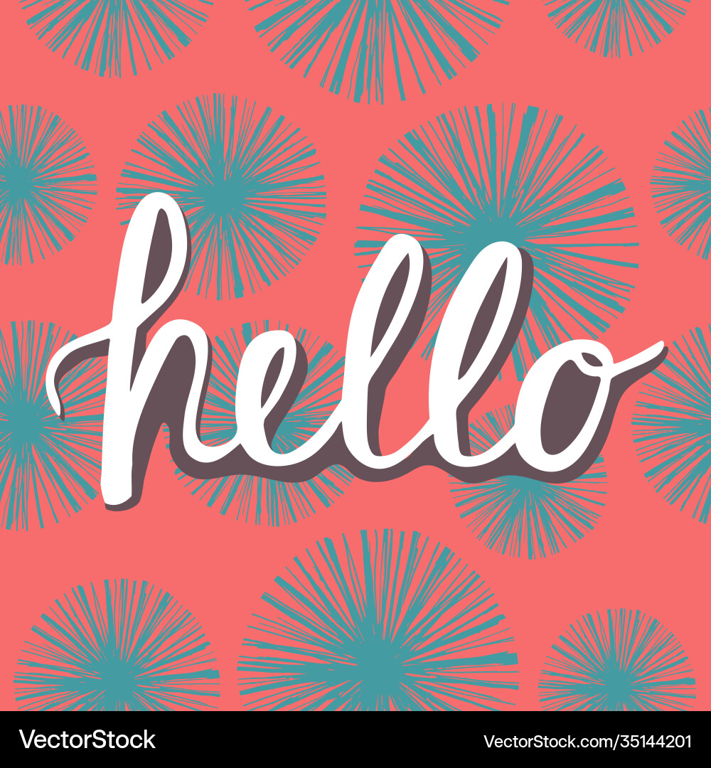 Hand drawn seamless patterns with hello quote Hand drawn seamless patterns with hello quote Vector Image