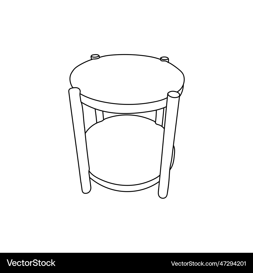 Minimalistic black and white round table simple Minimalistic black and white round table simple vector image