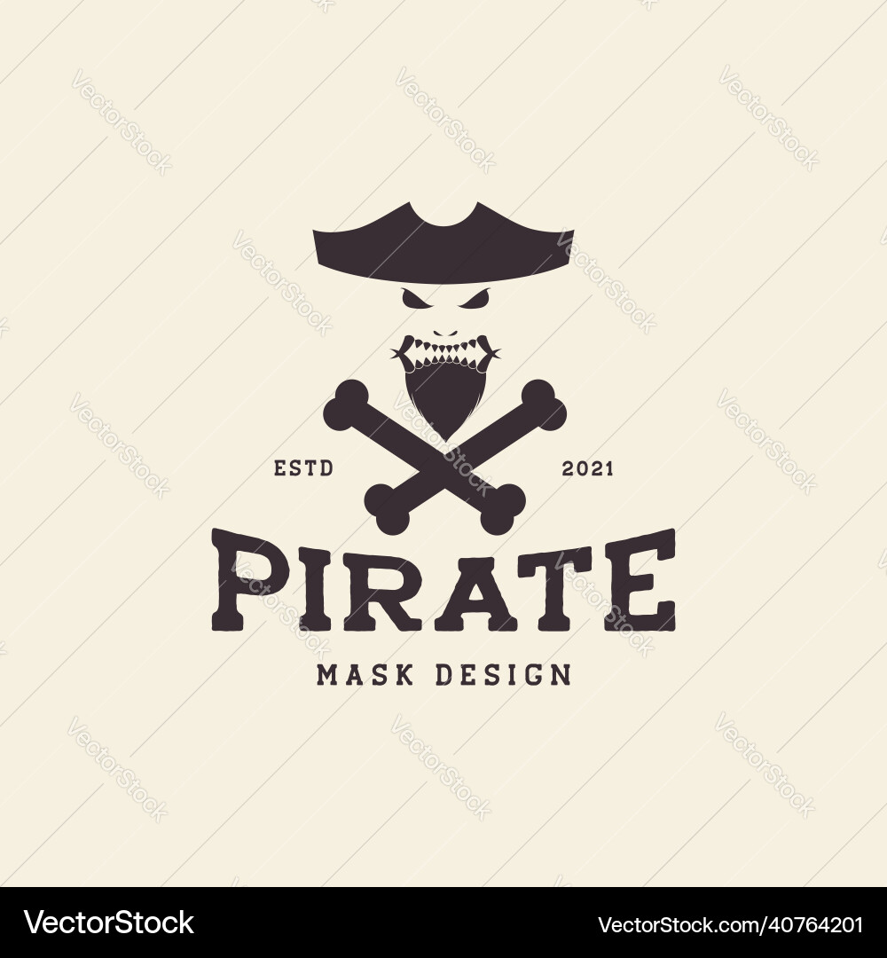 Monster Maske Vintage Piraten Logo Design Grafik Monster Maske Vintage Piraten Logo Design Grafik vektorbild