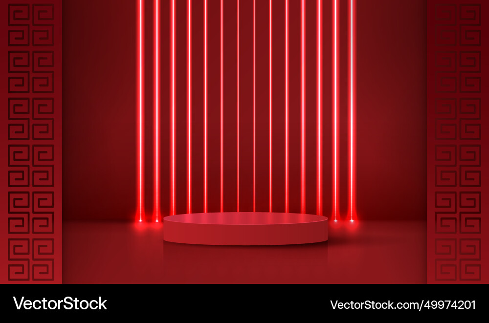 Podium stage chinese style for new year Podium stage chinese style for new year vector image