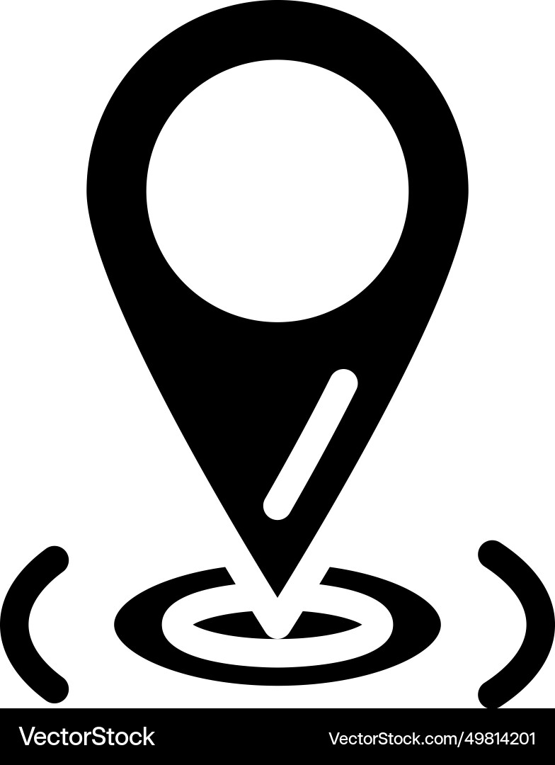 Pointer red map location glyph icon Vector Image