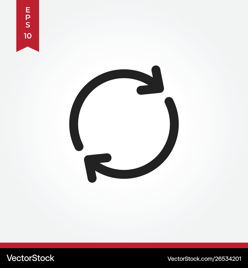 Refresh icon in modern style for web site Refresh icon in modern style for web site vector image