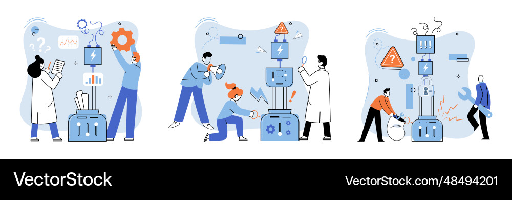 Team solving complex problems teamwork Team solving complex problems teamwork vector image