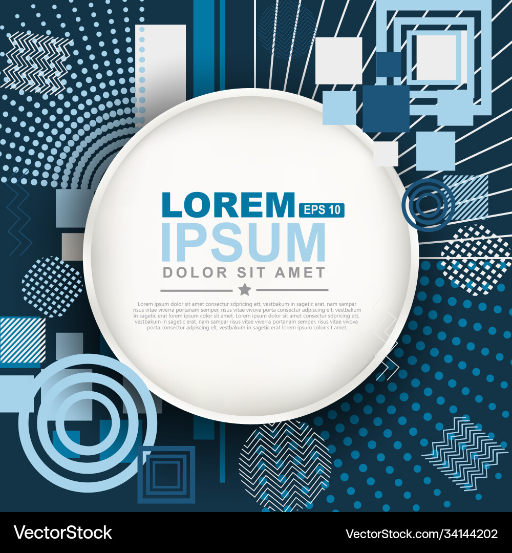Abstract circle geometric pattern design vector image