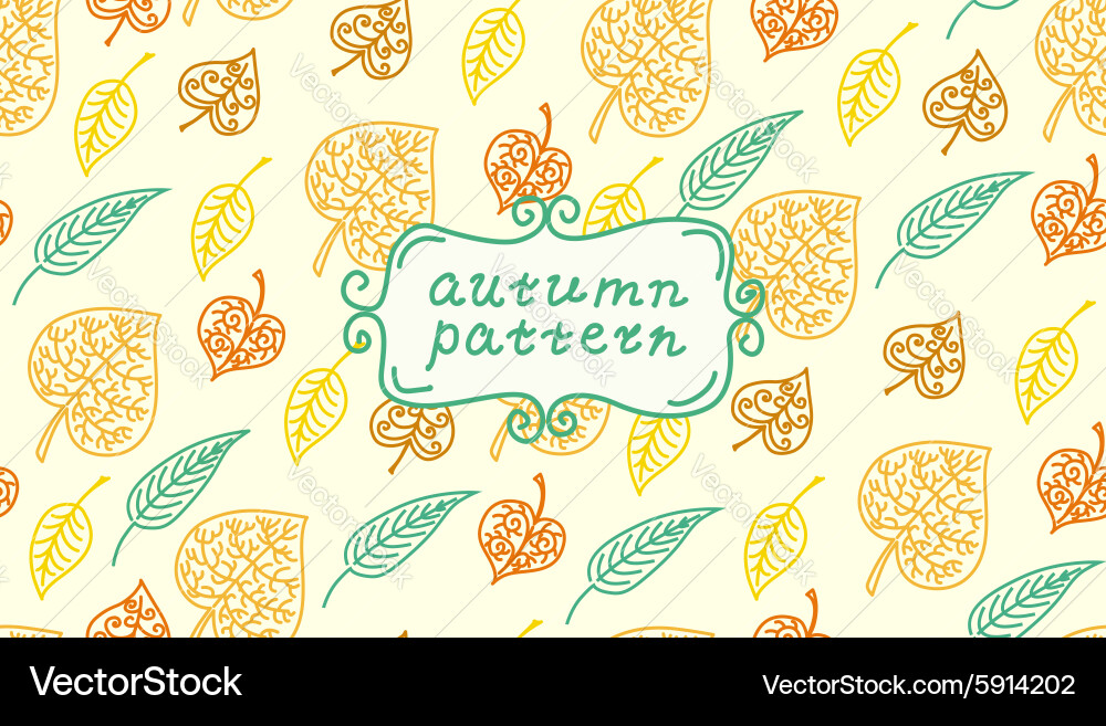 Autumn Leaf Pattern - Retro Style vector image