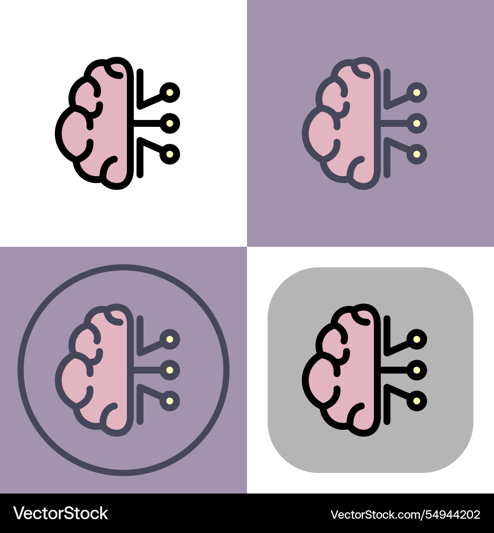 Brain network symbol - artificial intelligence Brain network symbol - artificial intelligence vector image