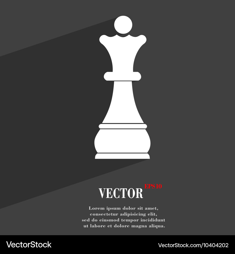 Chess queen symbol flat modern web design Vector Image