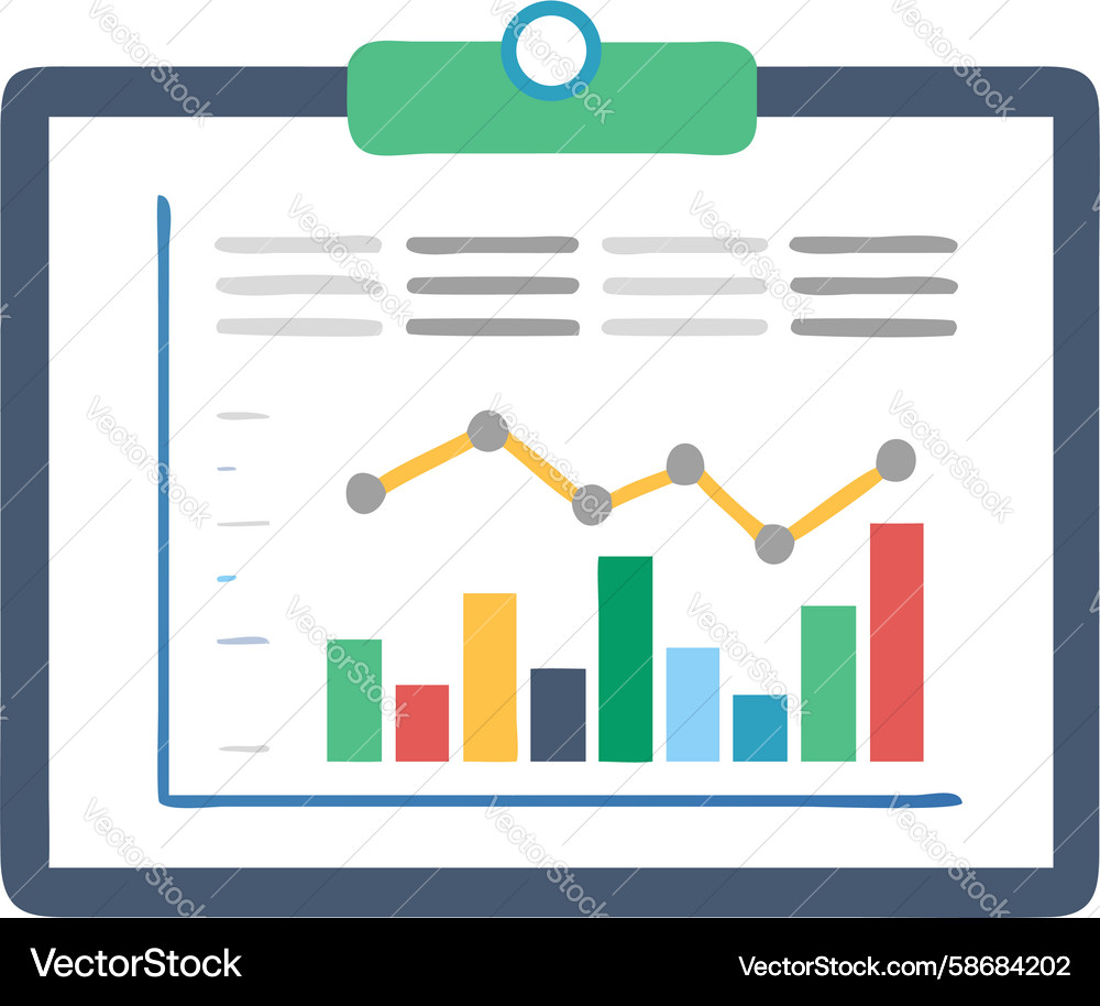 Data Analysis Bar Chart Report Vector Image