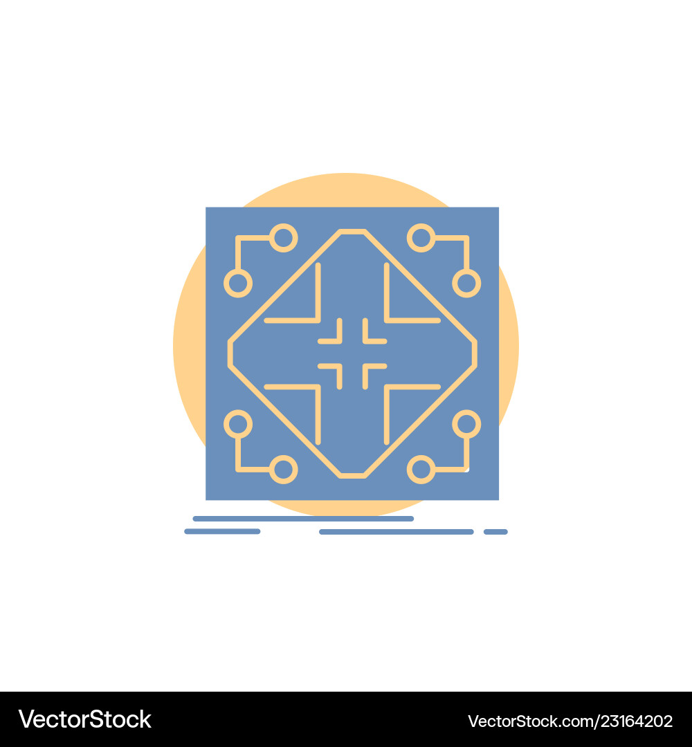 Data infrastructure network matrix grid glyph icon vector image