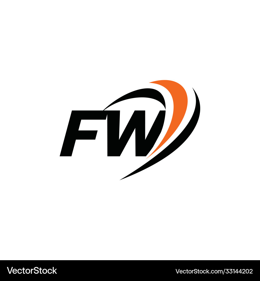Fw monogram logo Royalty Free Vector Image - VectorStock