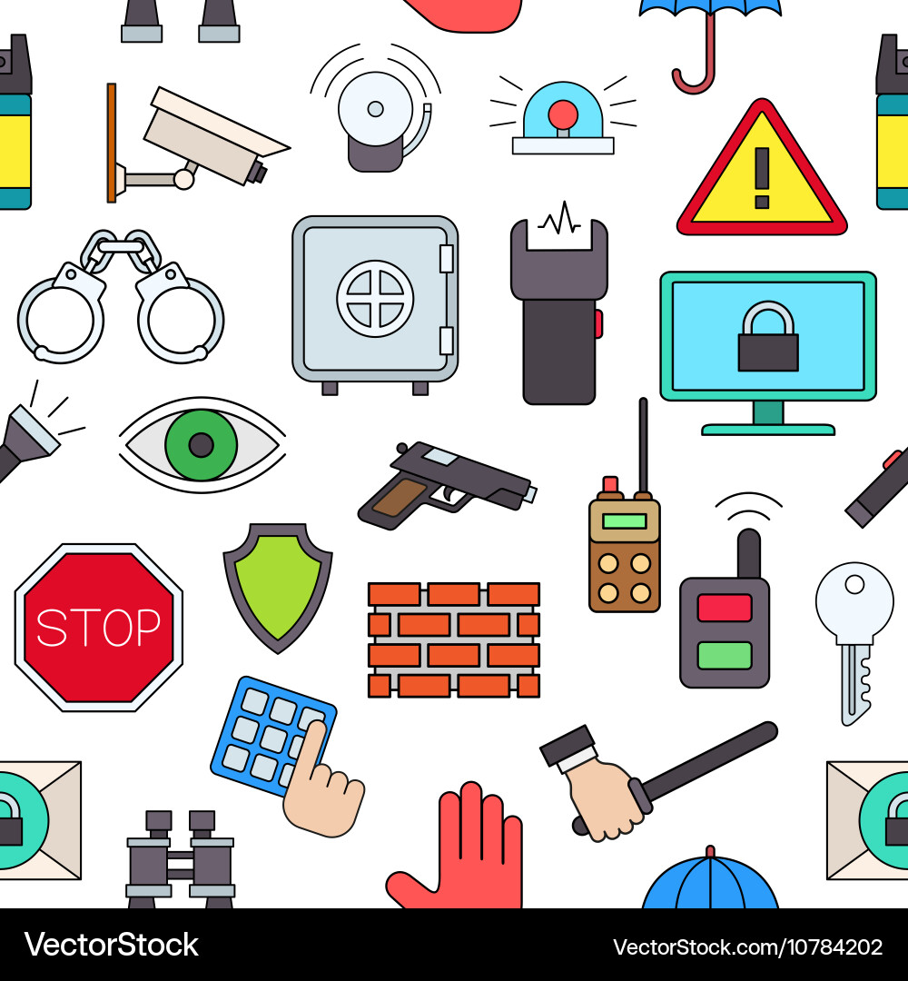 Guard colorful pattern icons Vector Image