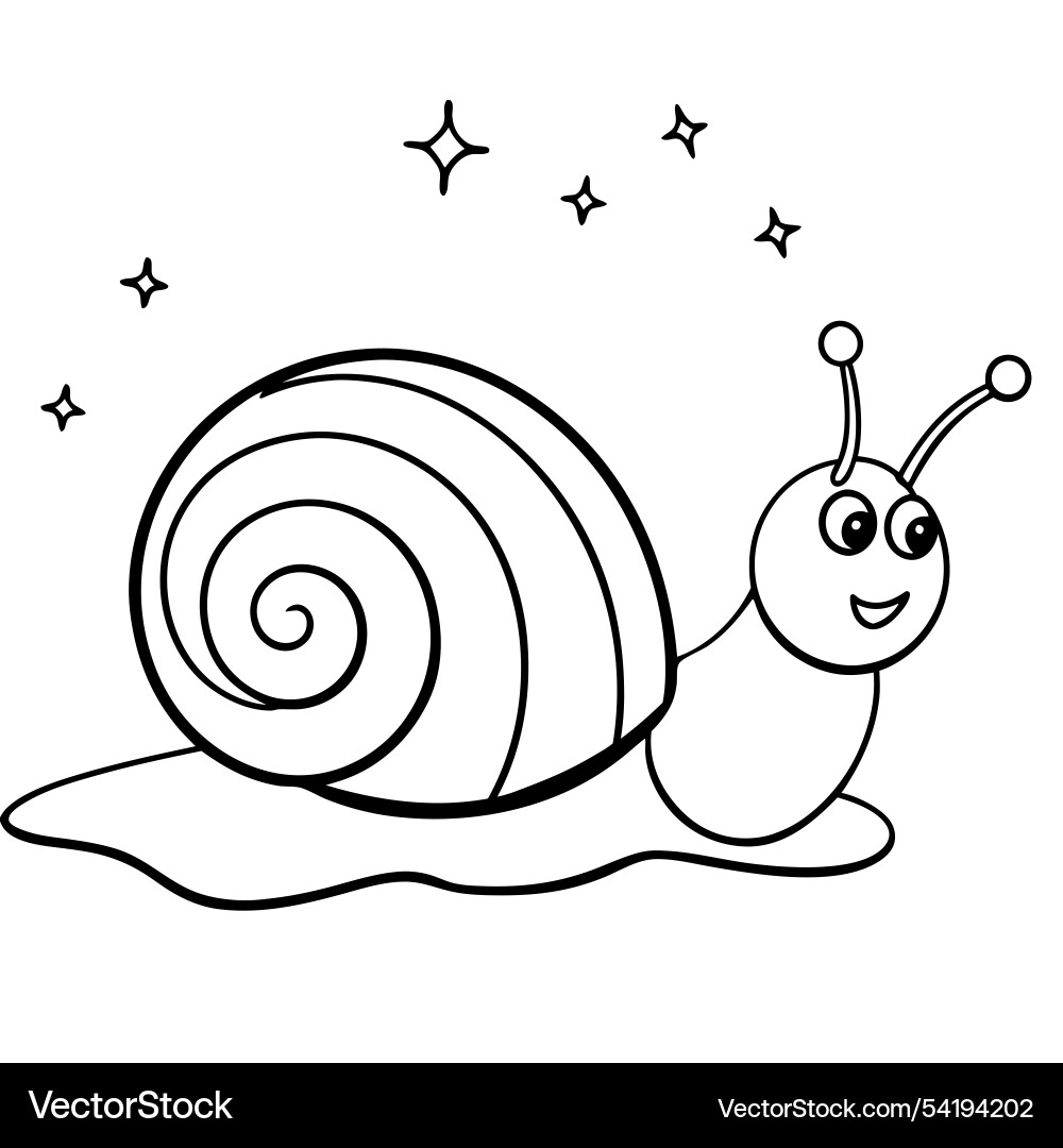 Joyful snail with colorful shell and sparkling tra vector image