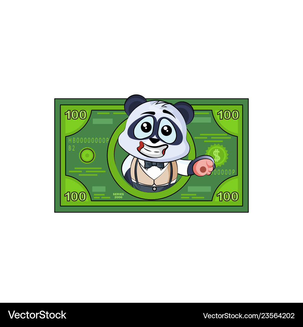 Panda bear in business suit profit dollar Panda bear in business suit profit dollar vector image