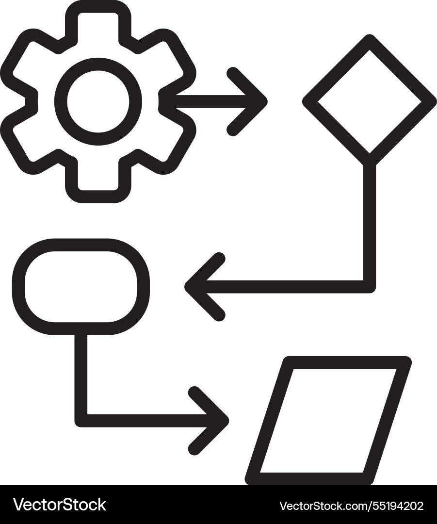 Programming process line icon design vector image