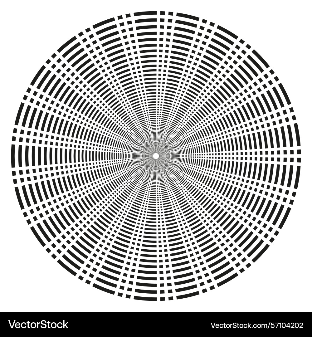 Radial line shape circular striped pattern vector image