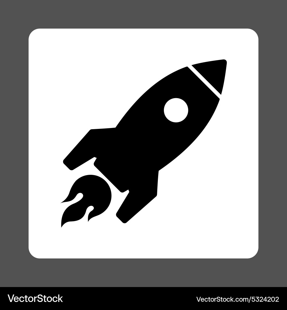Rocket launch icon from commerce buttons overcolor vector image