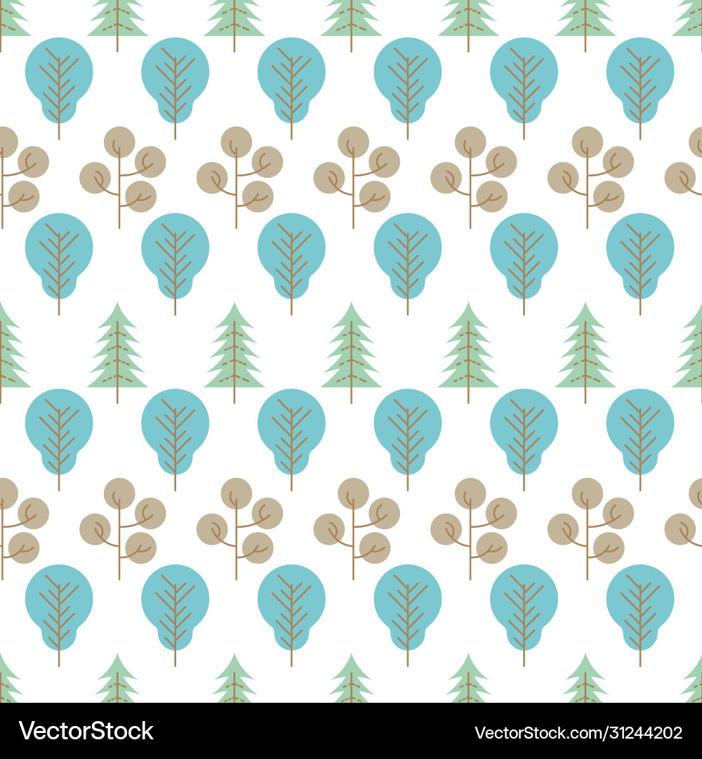 Seamless pattern with colored trees Vector Image