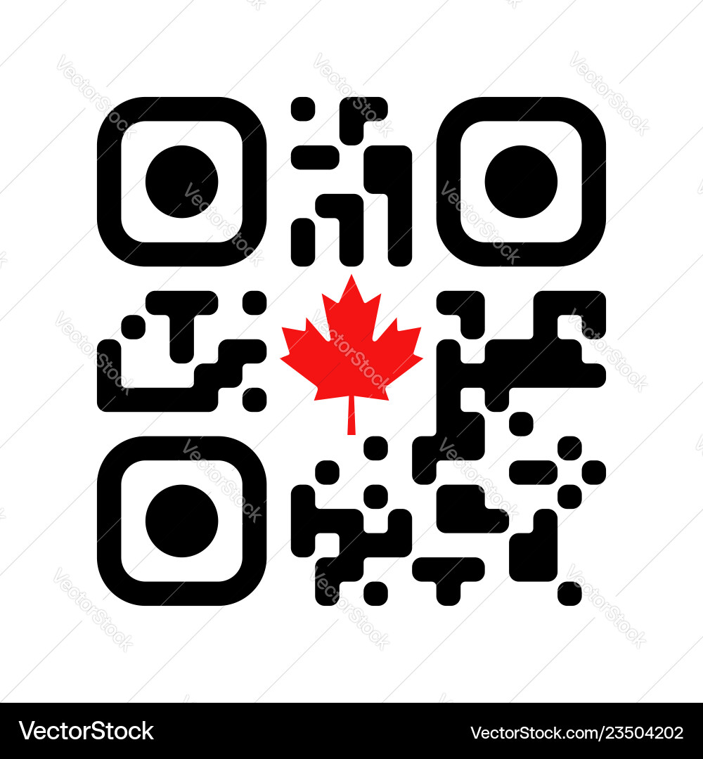 Smartphone readable qr code with canadian maple Smartphone readable qr code with canadian maple vector image