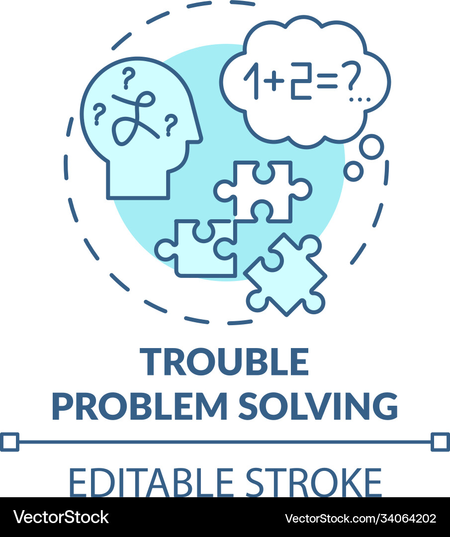 Trouble problem solving turquoise concept icon Trouble problem solving turquoise concept icon vector image