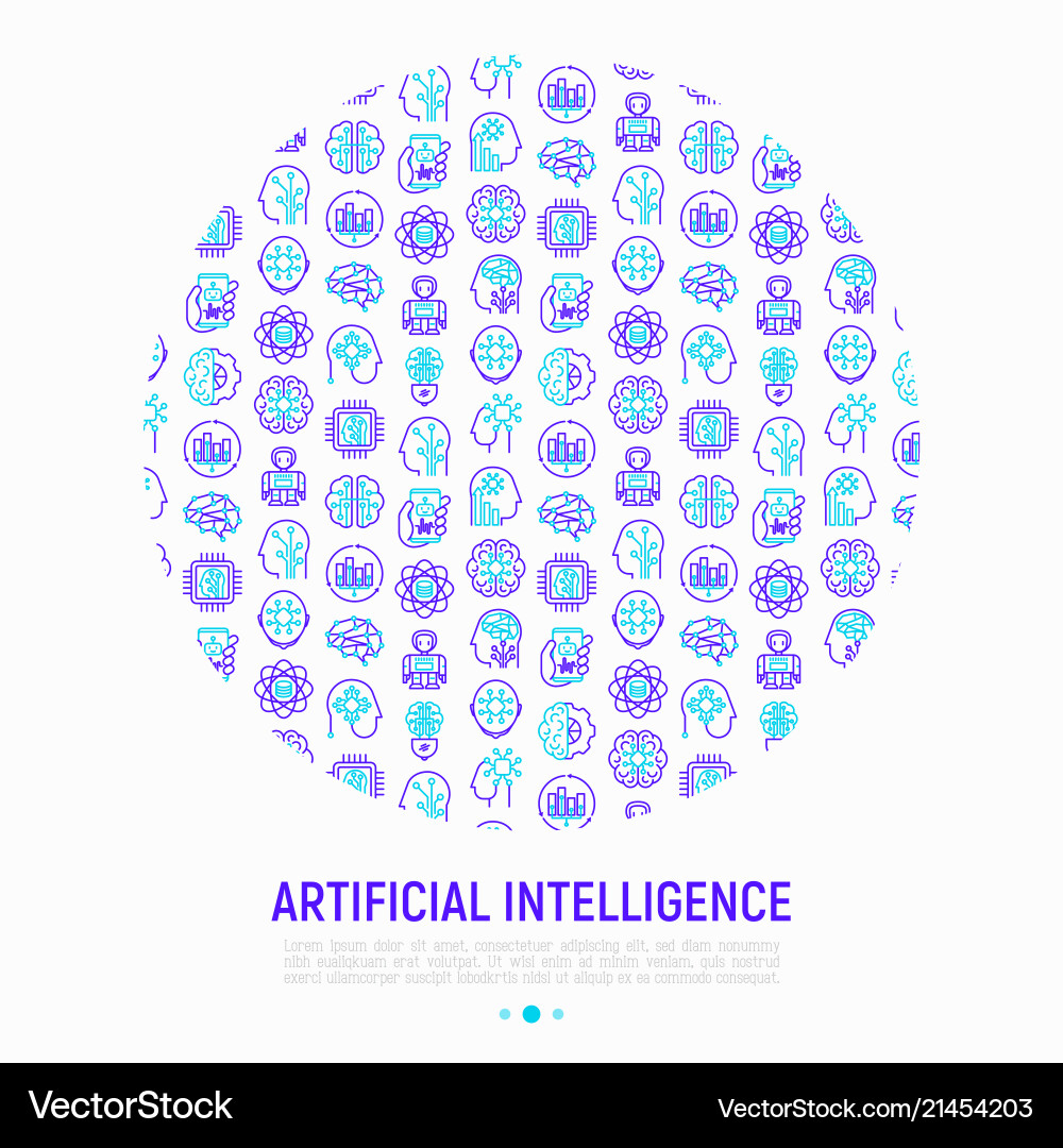 Artificial intelligence concept in circle Artificial intelligence concept in circle vector image