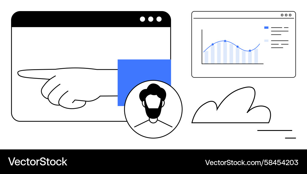 Data Analytics & User Interface Vector Image