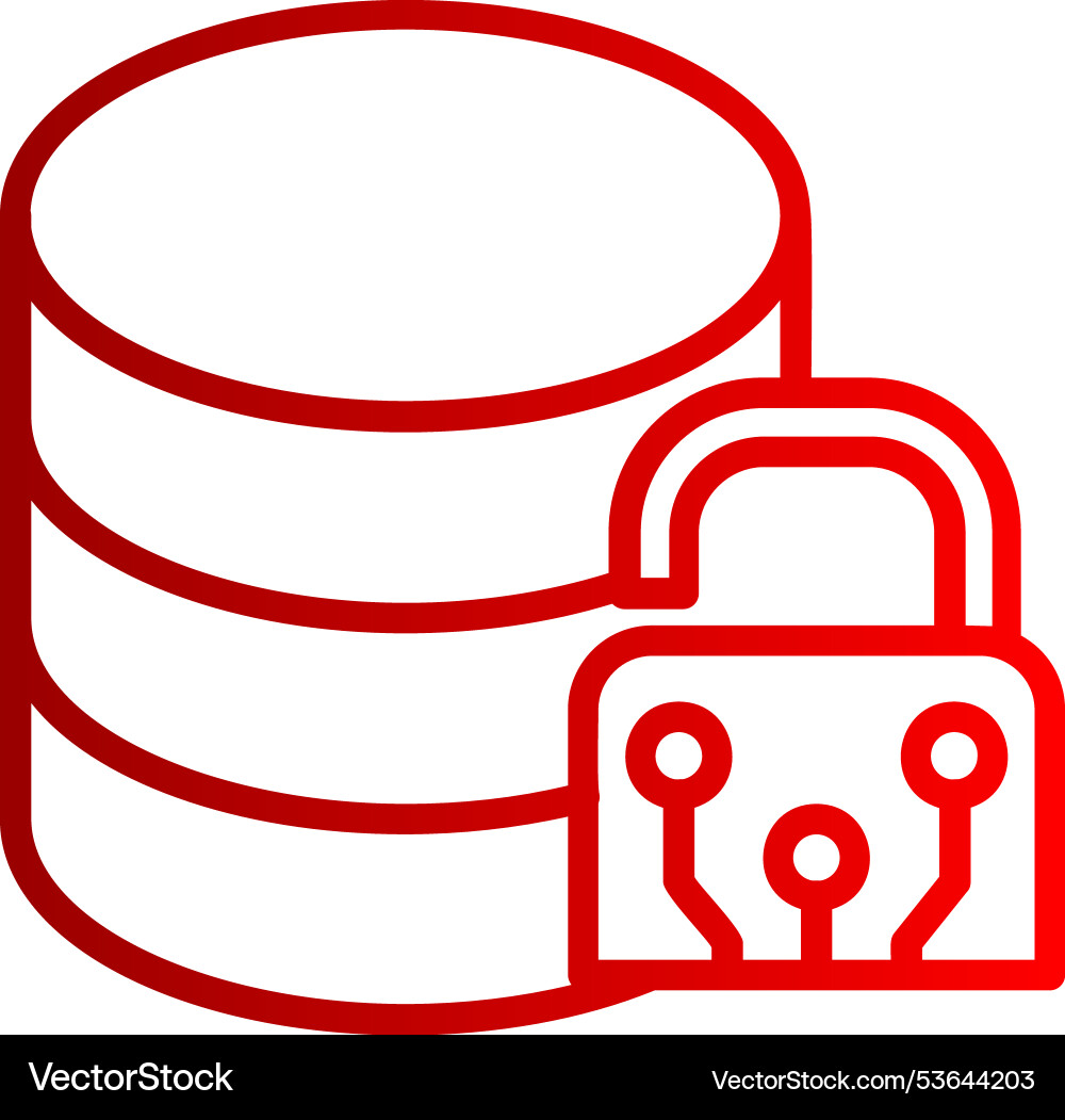 Data encryption line gradient icon vector image