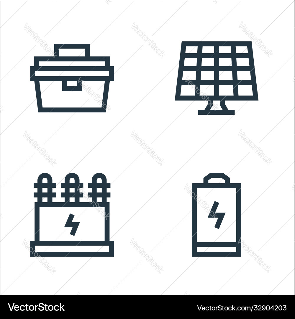 Electrician tools and line icons linear set Electrician tools and line icons linear set vector image