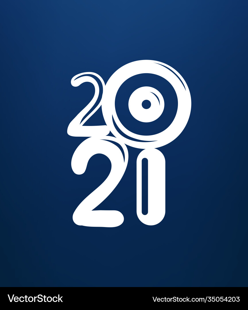 Happy new 2021 year logo Vector Image