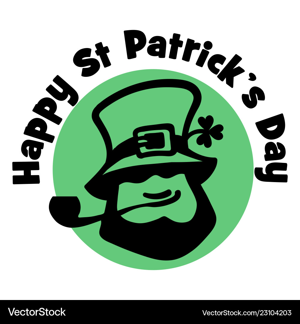 Happy saint patrick s day logo leprechaun face